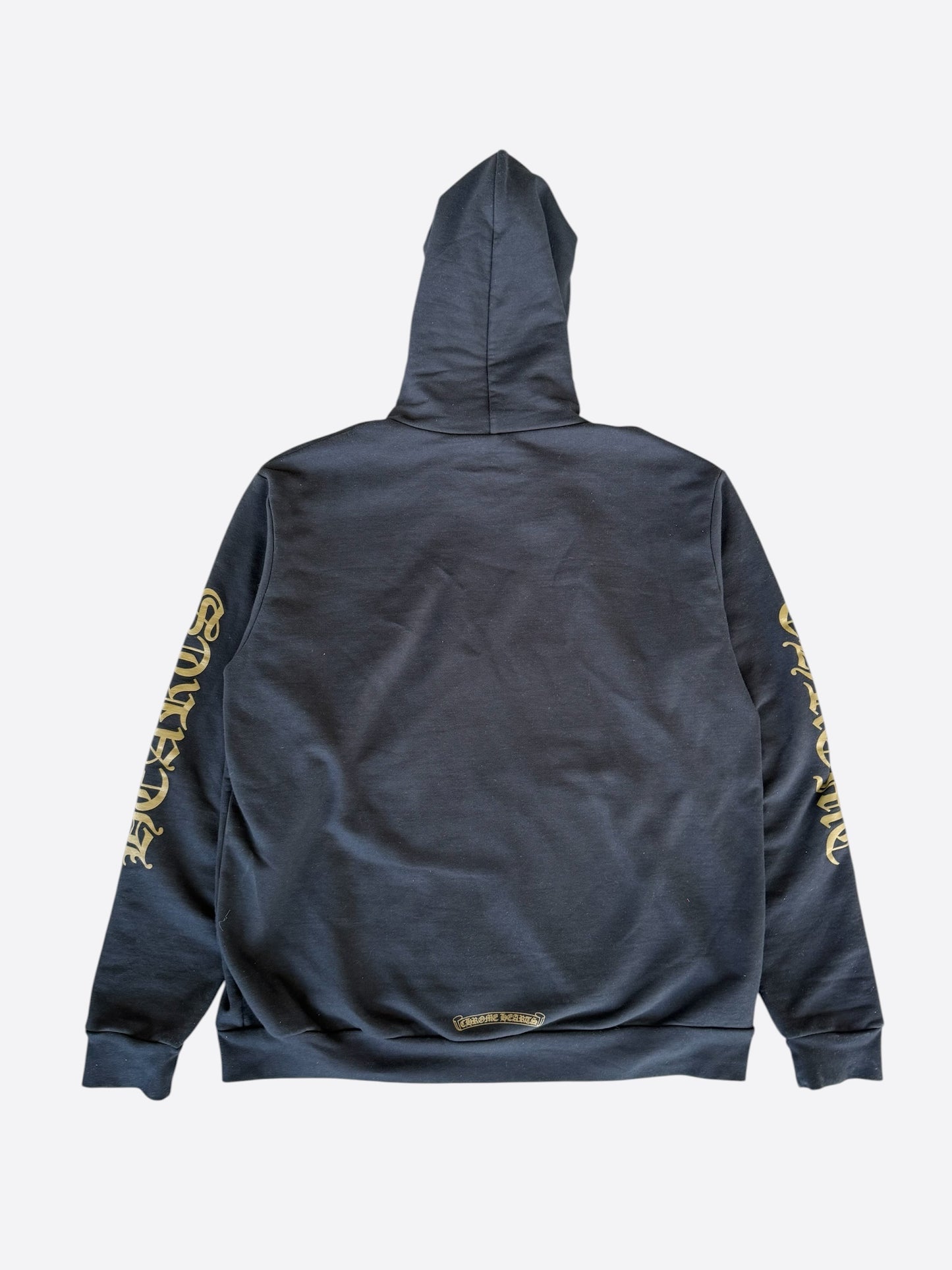 Chrome Hearts Black & Olive Script Logo Zip Up Hoodie