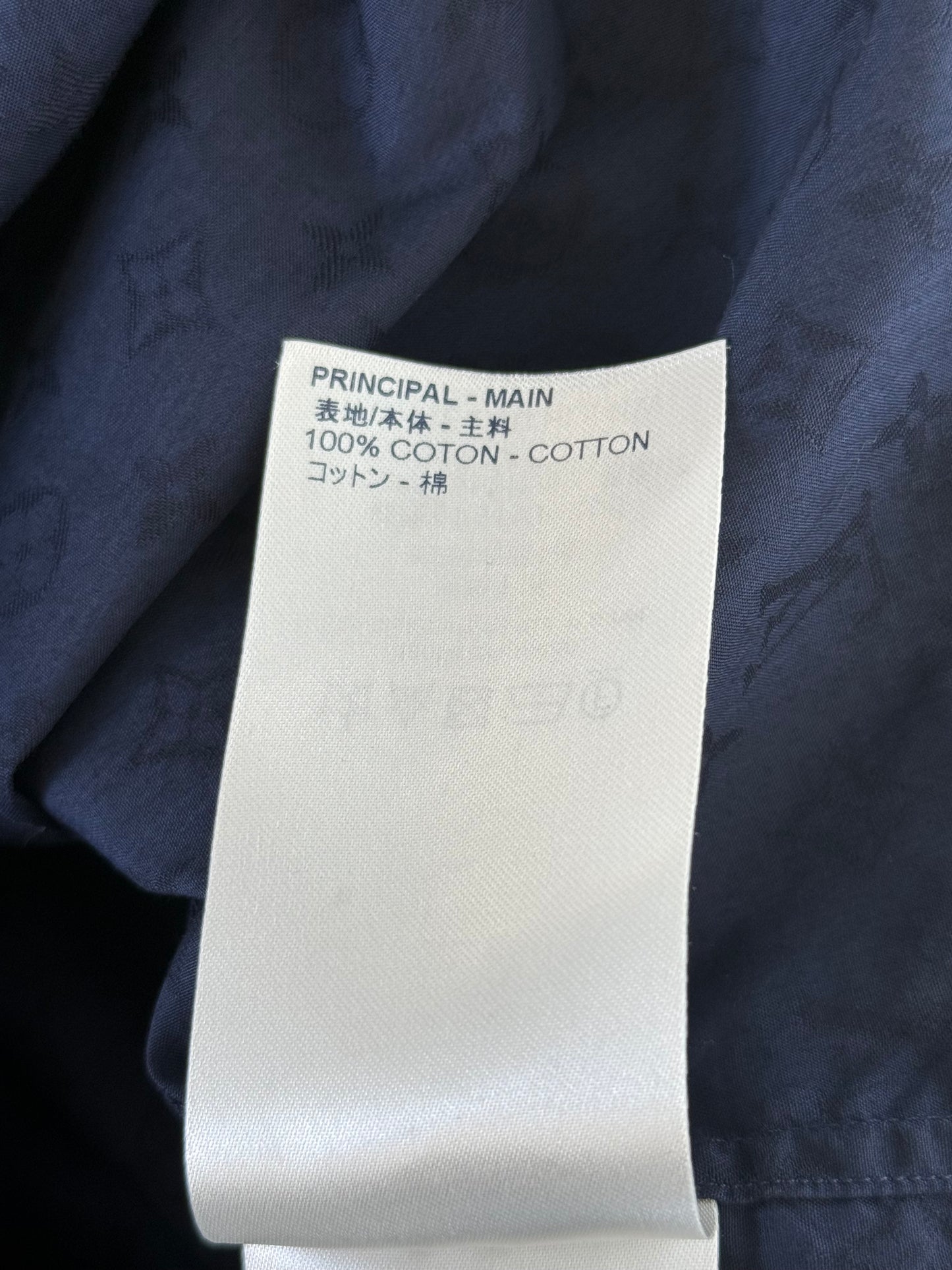 Louis Vuitton Navy Jacquard Monogram Button Up Shirt