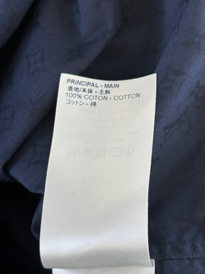Louis Vuitton Navy Jacquard Monogram Button Up Shirt