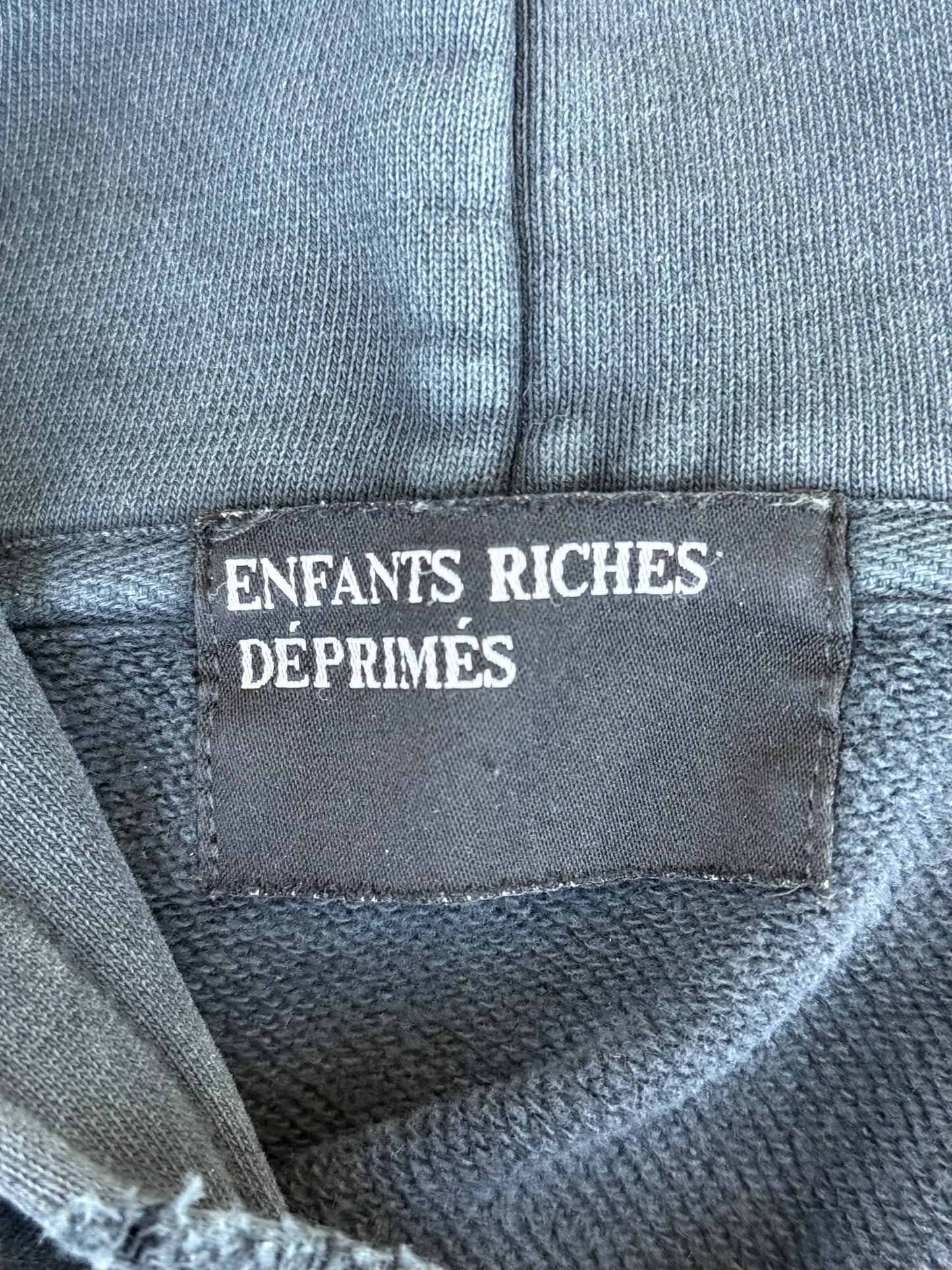 Enfants Riches Deprimes Navy & White Logo Distressed Hoodie