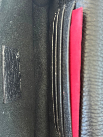 Valentino Black Leather Rockstud Envelope Wallet On Chain Bag