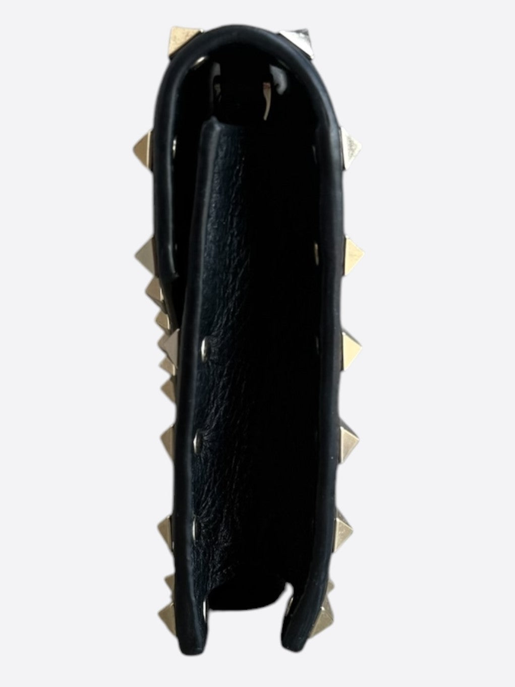 Valentino Black Leather Rockstud Envelope Wallet On Chain Bag