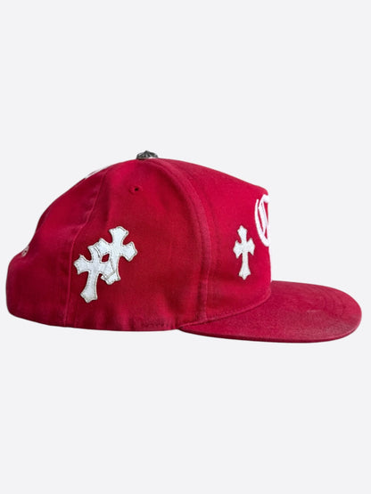 Chrome Hearts Red & White Cross Patch Hat