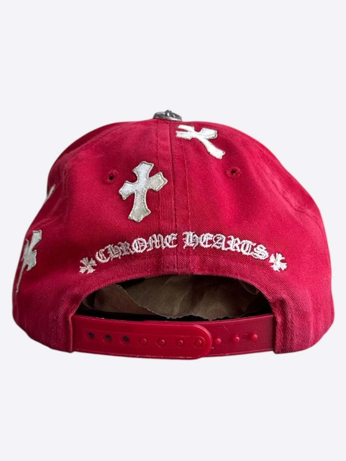 Chrome Hearts Red & White Cross Patch Hat