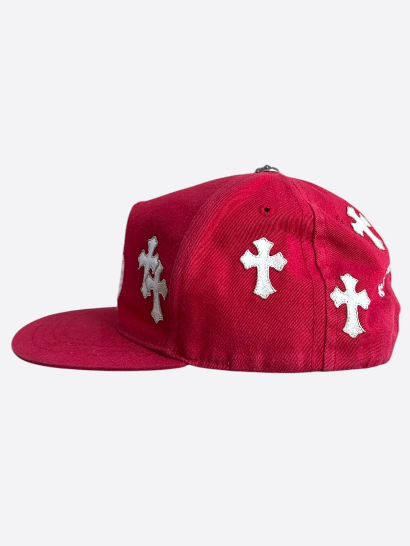 Chrome Hearts Red & White Cross Patch Hat