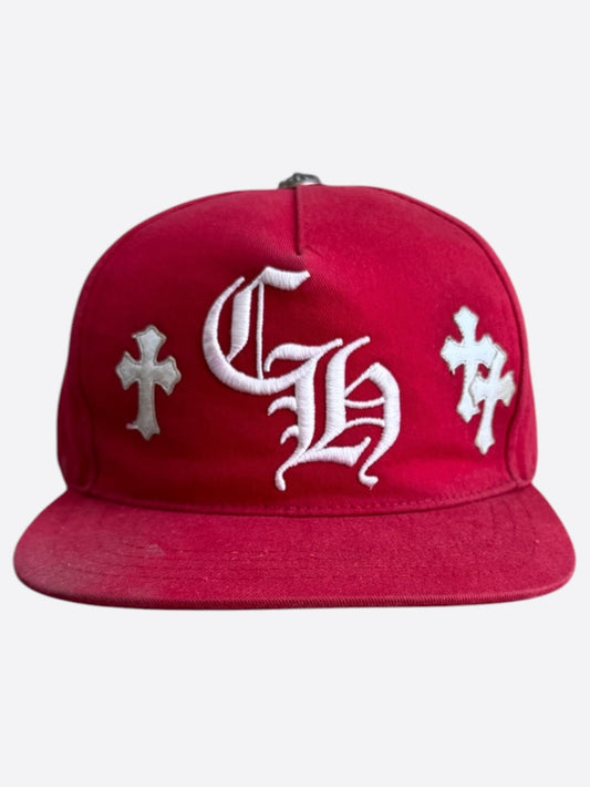 Chrome Hearts Red & White Cross Patch Hat