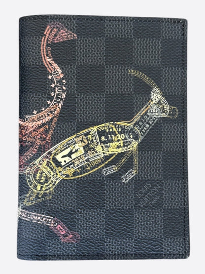 Louis Vuitton Damier Graphite Stamps Passport Holder
