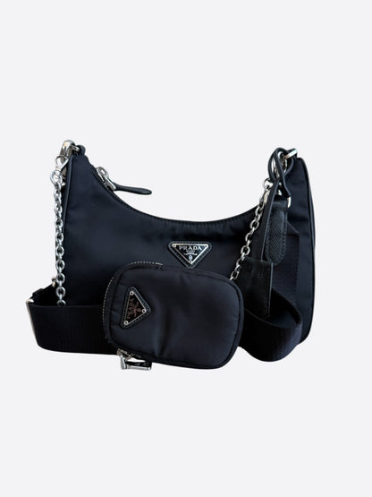 Prada Cameo Black Re-Edition 2005 Nylon Bag