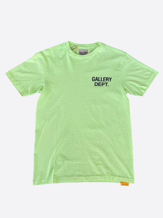 Gallery Dept Lime Green & Black Souvenir Logo T-Shirt