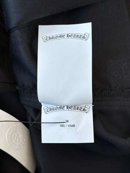 Chrome Hearts Black Nylon & Leather Cross Patch Carpenter Shorts