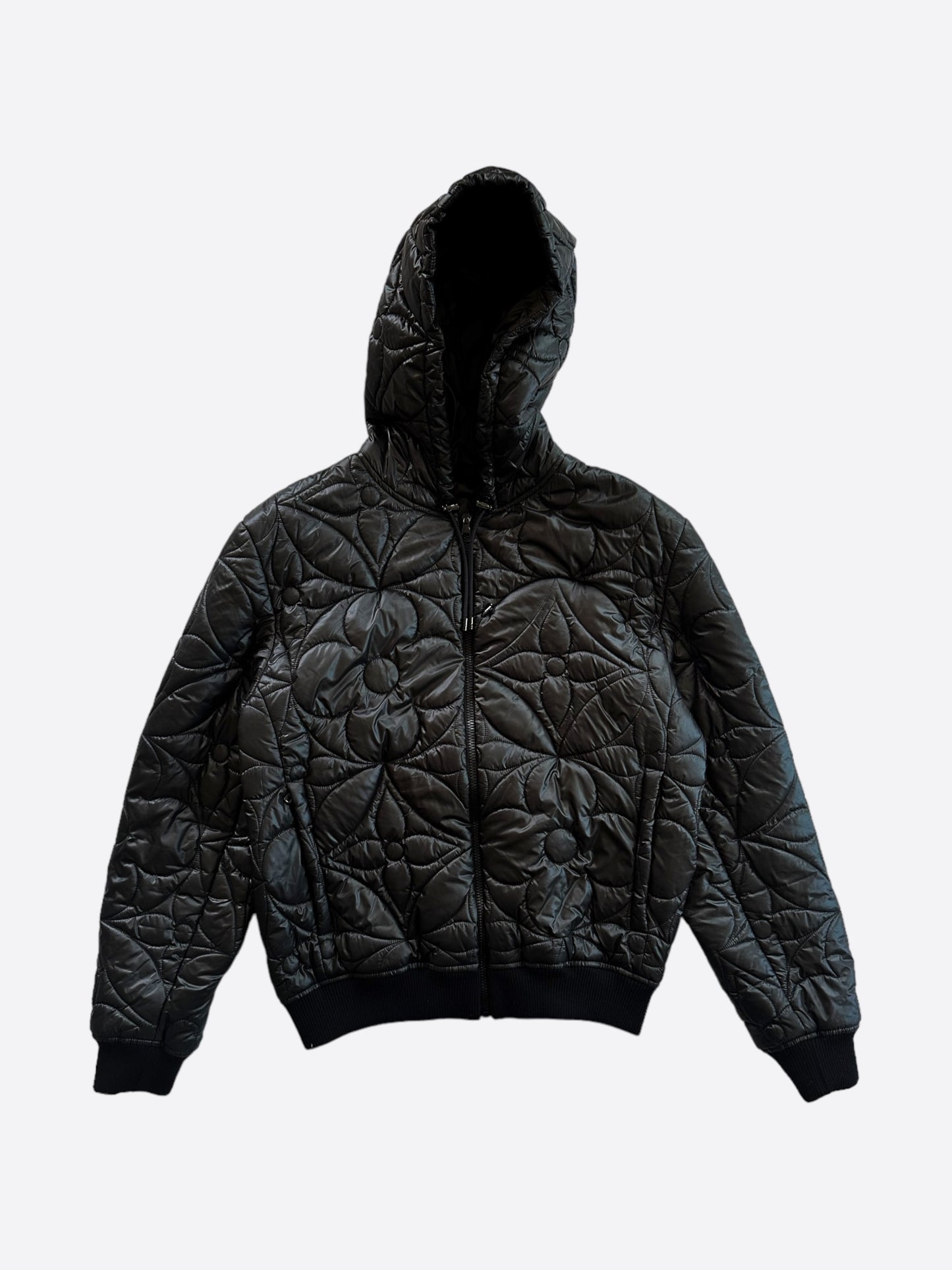 Louis Vuitton Black Flower Monogram Puffer Jacket