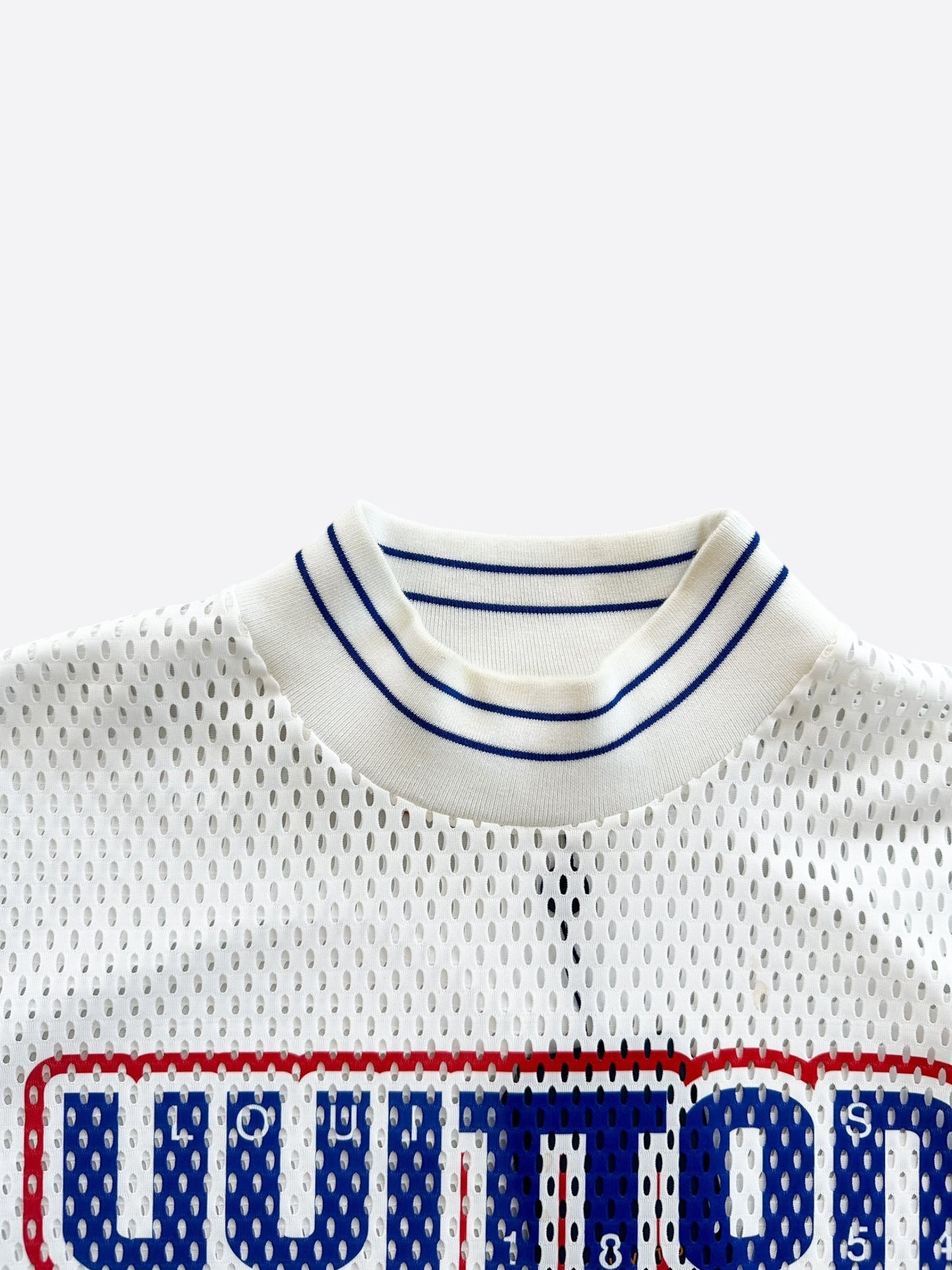 Louis Vuitton White & Blue Mesh Longsleeve Jersey