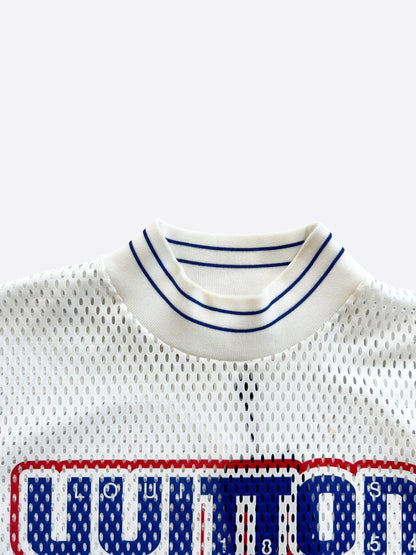 Louis Vuitton White & Blue Mesh Longsleeve Jersey