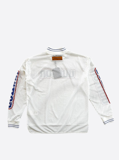 Louis Vuitton White & Blue Mesh Longsleeve Jersey