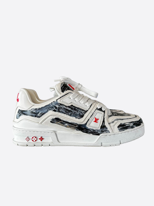 Louis Vuitton White & Black Colored-In Trainers