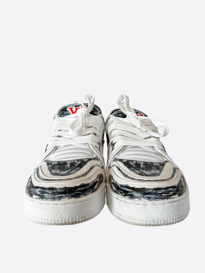 Louis Vuitton White & Black Colored-In Trainers