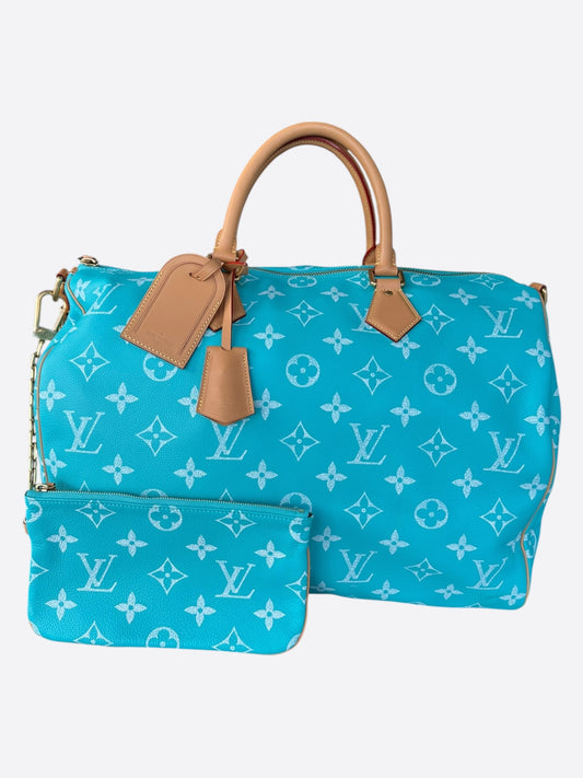 Louis Vuitton Turqoise & White Monogram P9 Speedy 50