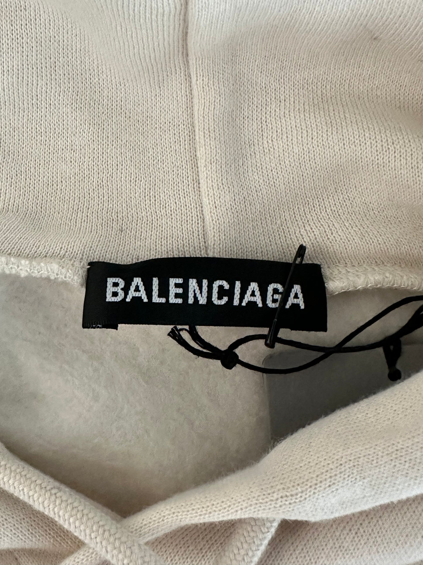 Balenciaga White & Blue Logo Hoodie