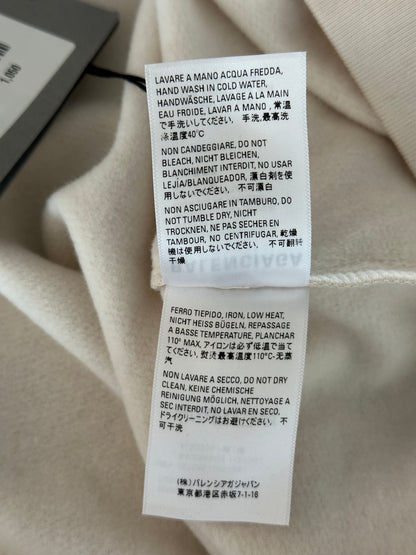Balenciaga White & Blue Logo Hoodie