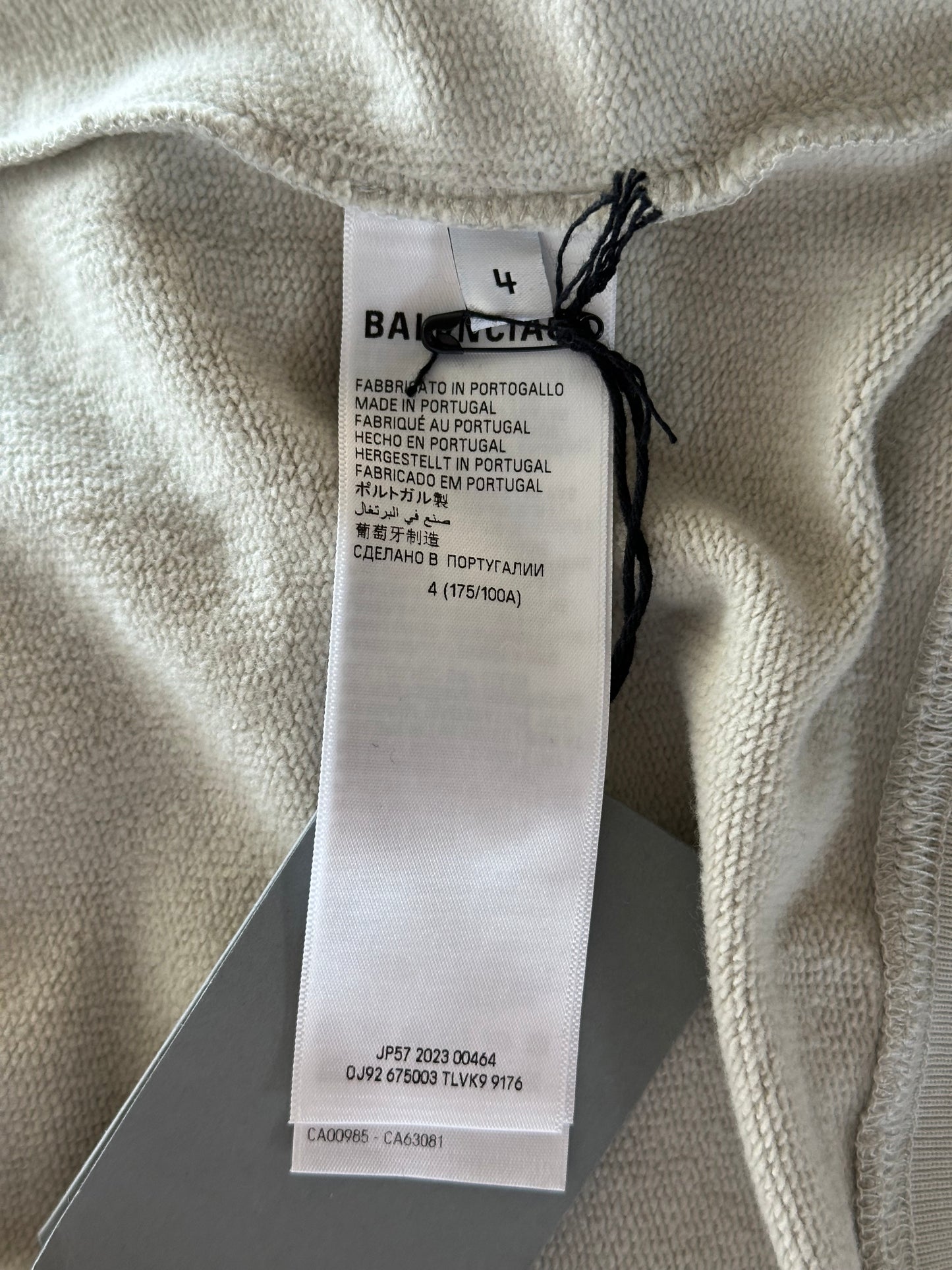 Balenciaga Grey & White Dallas Logo Hoodie