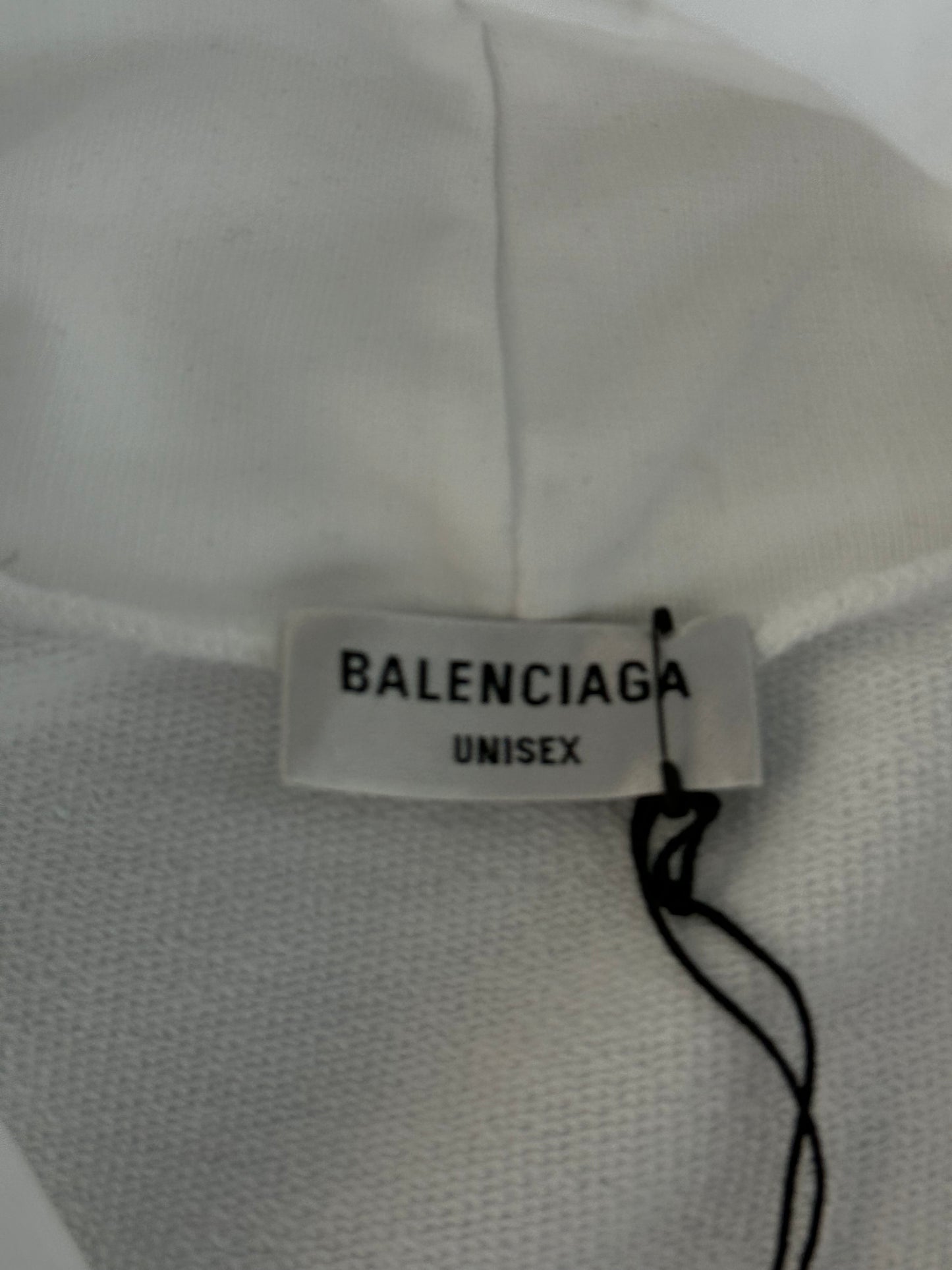 Balenciaga White  & Black Fashion Institute Logo Hoodie