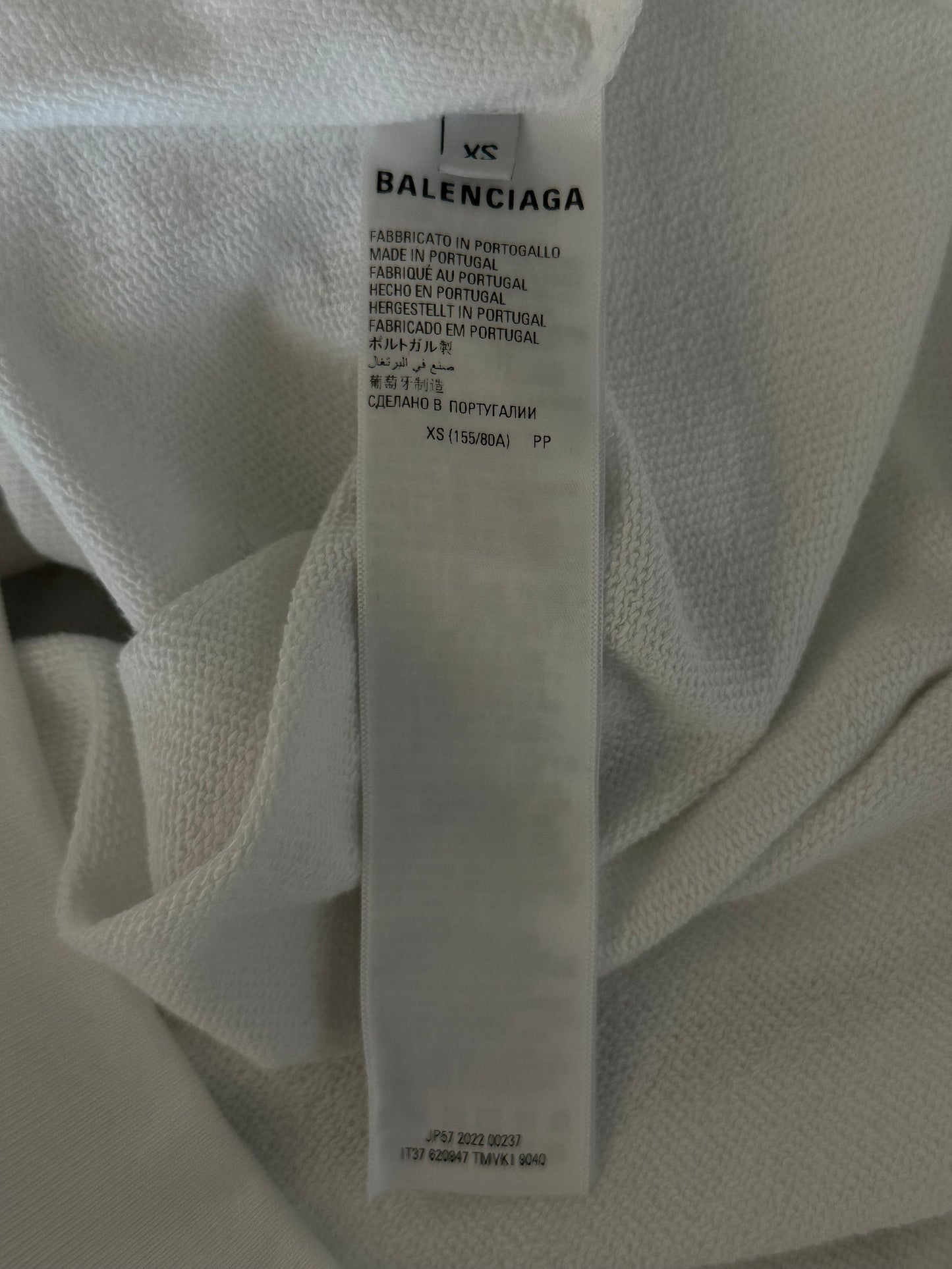 Balenciaga White  & Black Fashion Institute Logo Hoodie