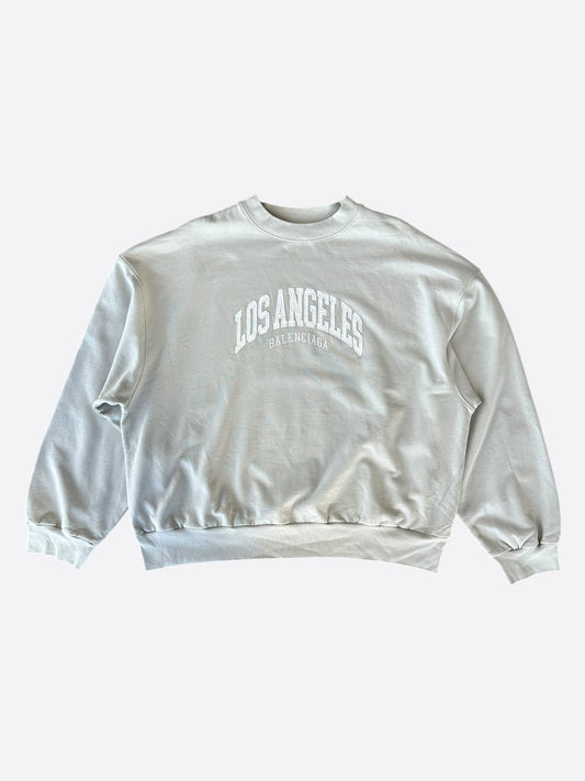 Balenciaga Grey & White Los Angeles Logo Sweater