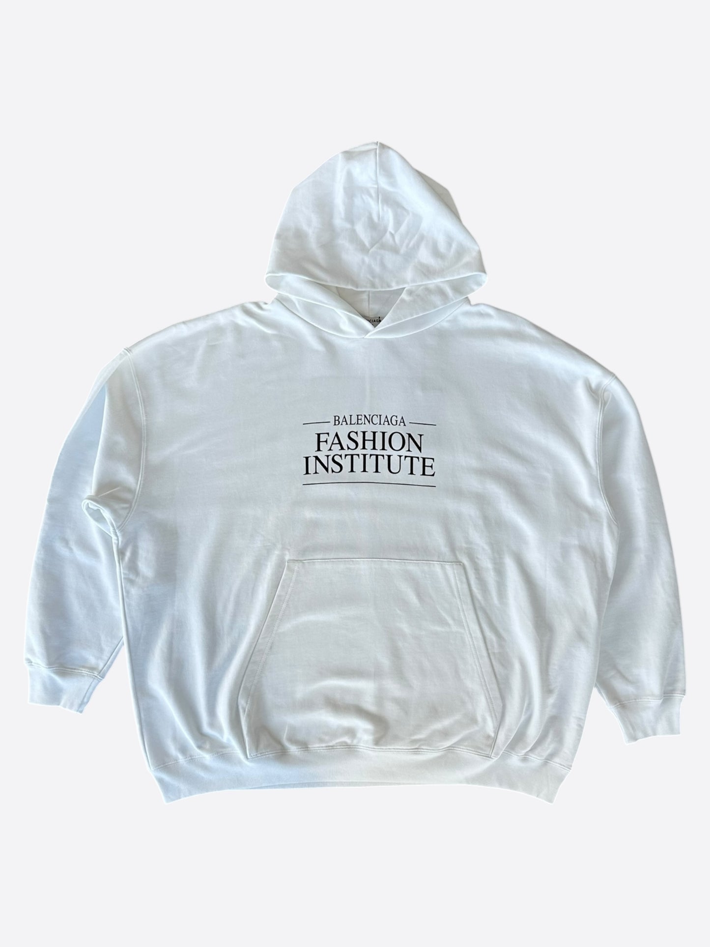 Balenciaga White  & Black Fashion Institute Logo Hoodie