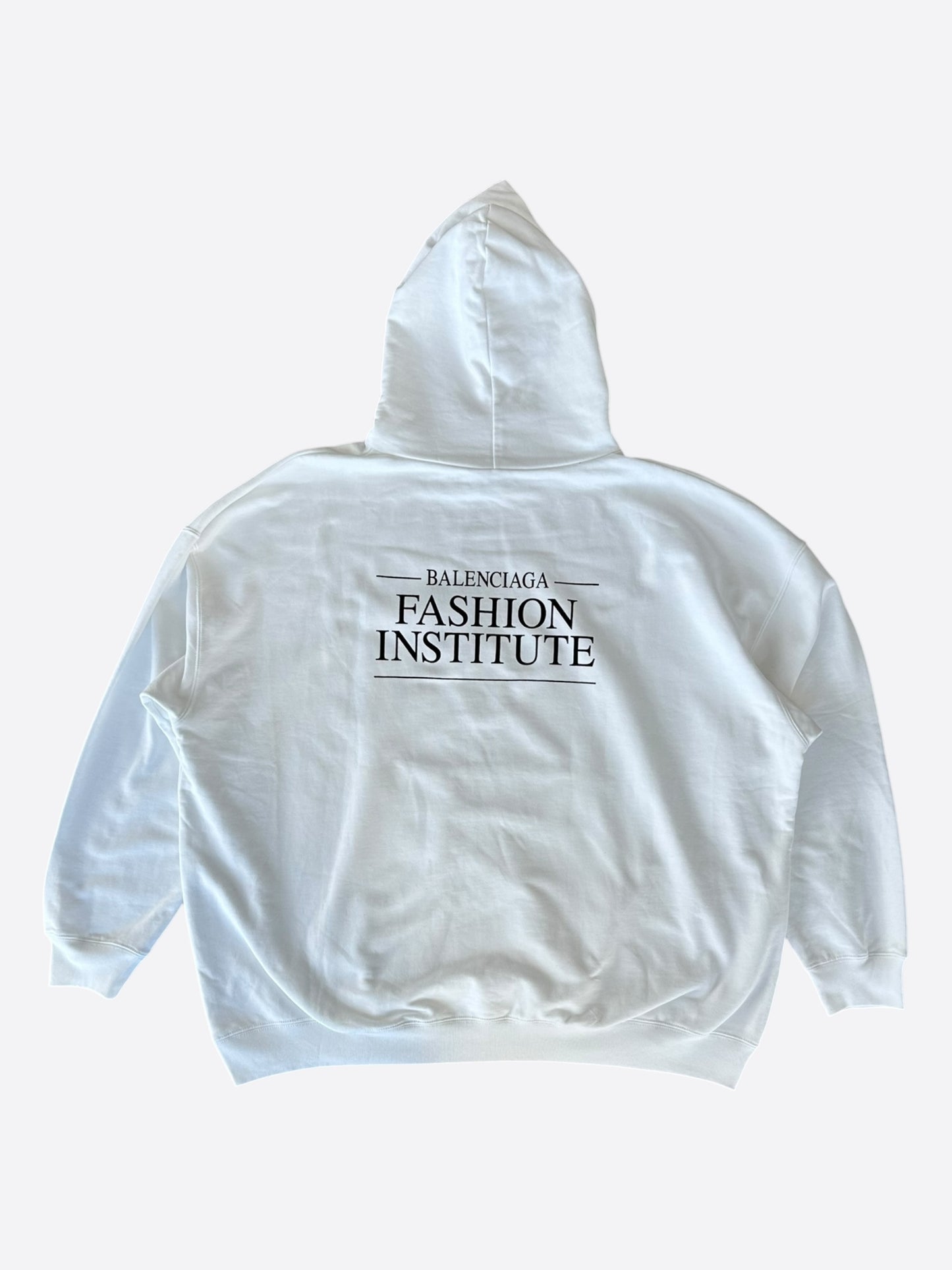 Balenciaga White  & Black Fashion Institute Logo Hoodie