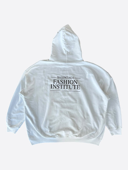 Balenciaga White  & Black Fashion Institute Logo Hoodie