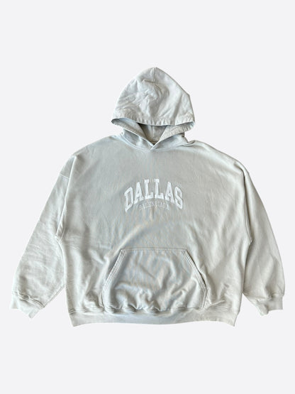 Balenciaga Grey & White Dallas Logo Hoodie