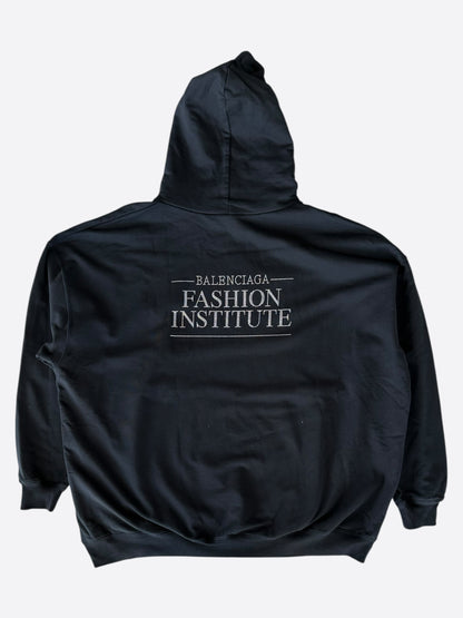 Balenciaga Black & Crystal Fashion Institute Logo Hoodie