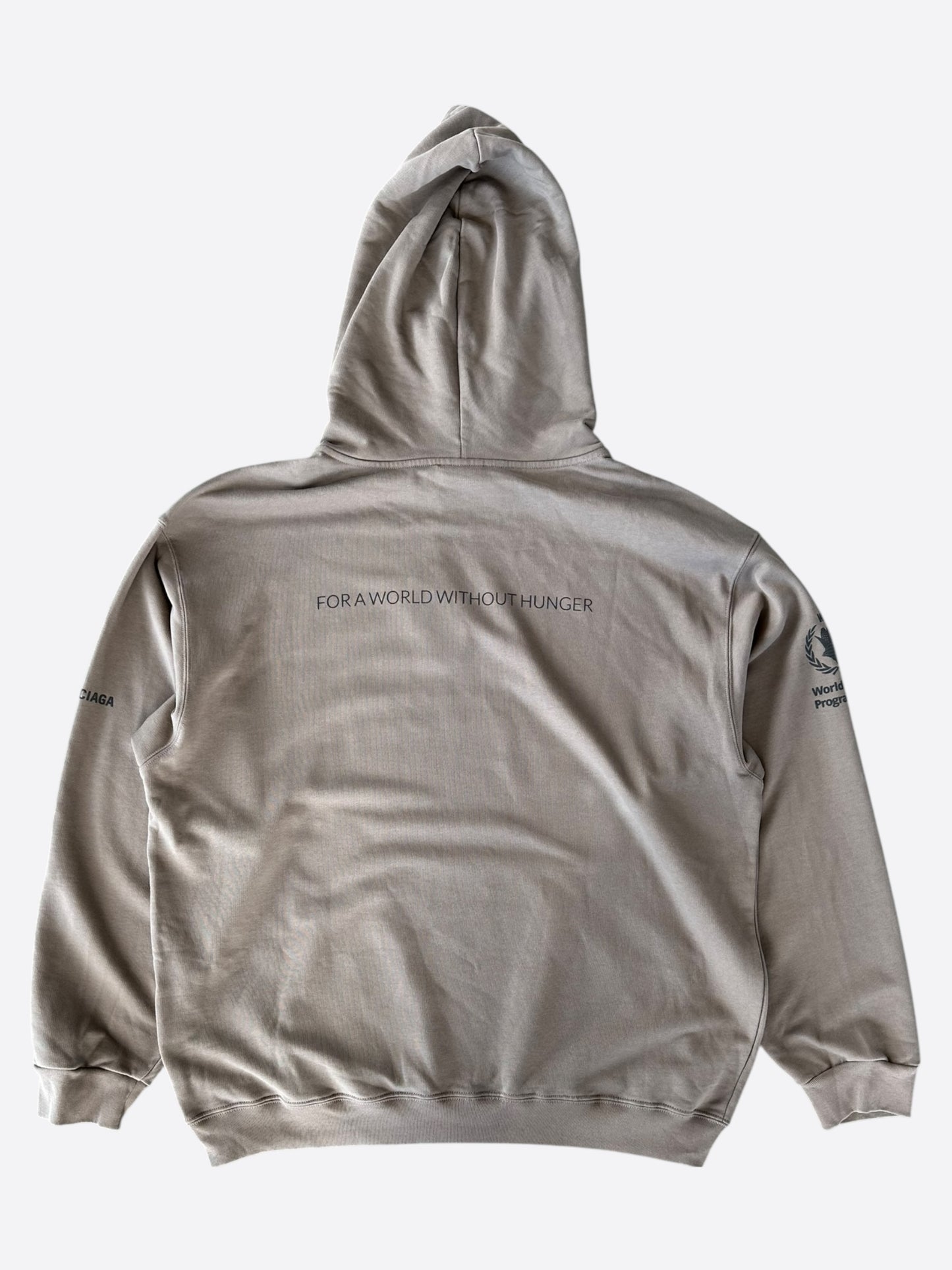 Balenciaga Brown & Black World Food Programme Logo Hoodie