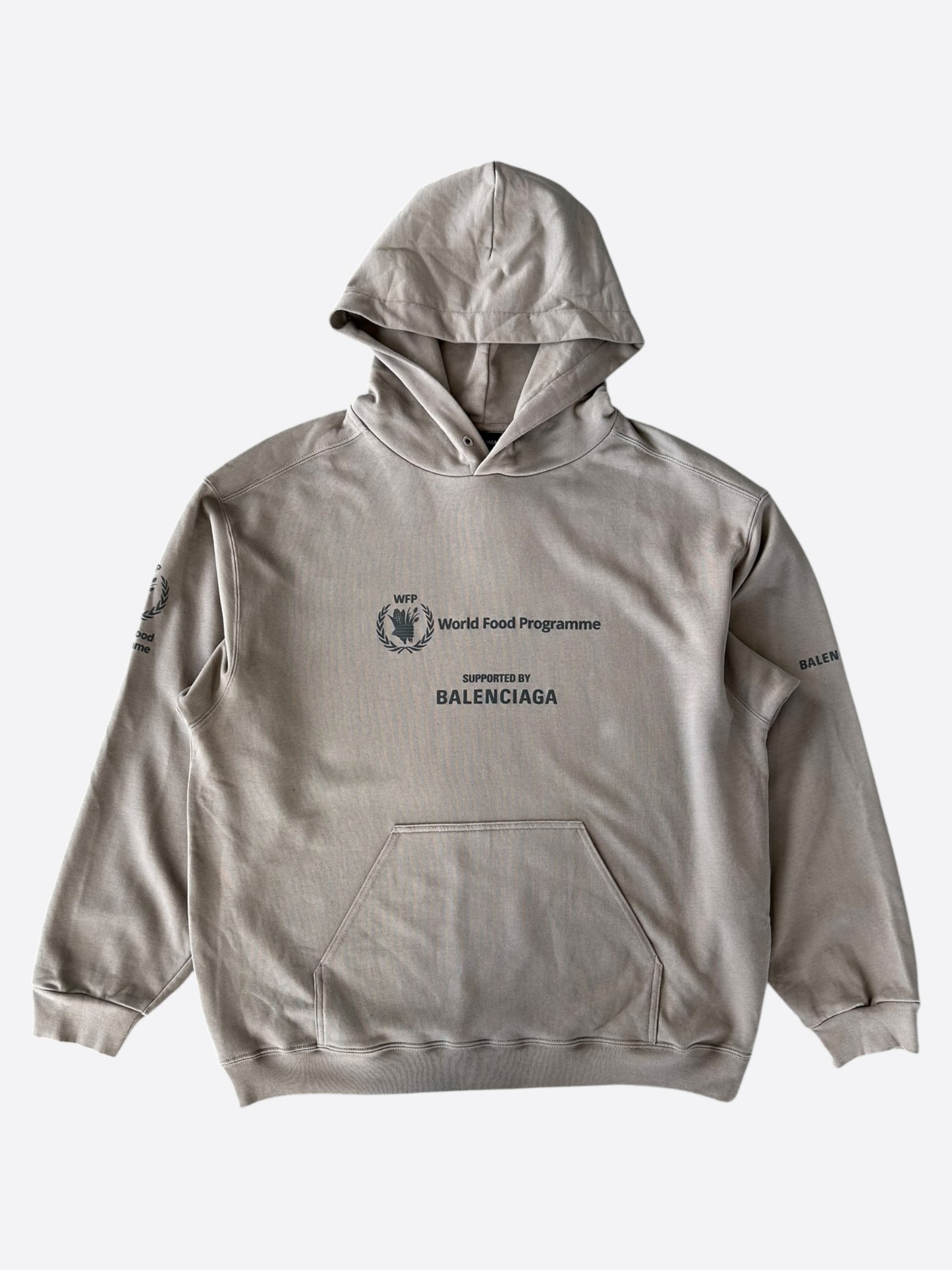 Balenciaga Brown & Black World Food Programme Logo Hoodie
