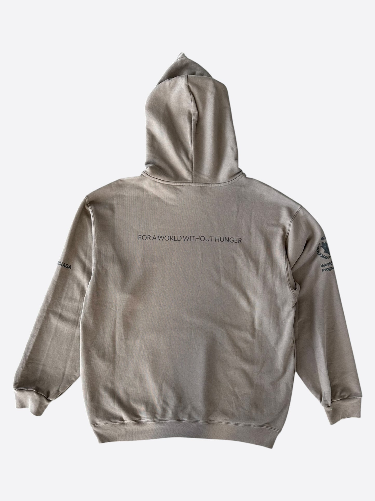 Balenciaga Brown & Black World Food Programme Logo Hoodie