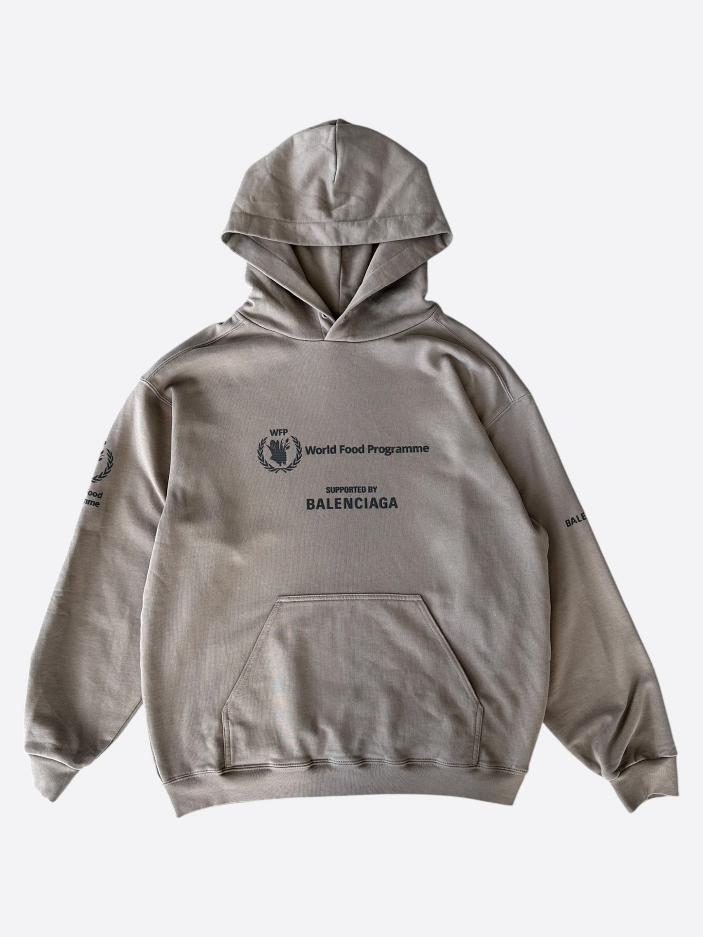Balenciaga Brown & Black World Food Programme Logo Hoodie