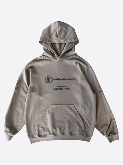 Balenciaga Brown & Black World Food Programme Logo Hoodie