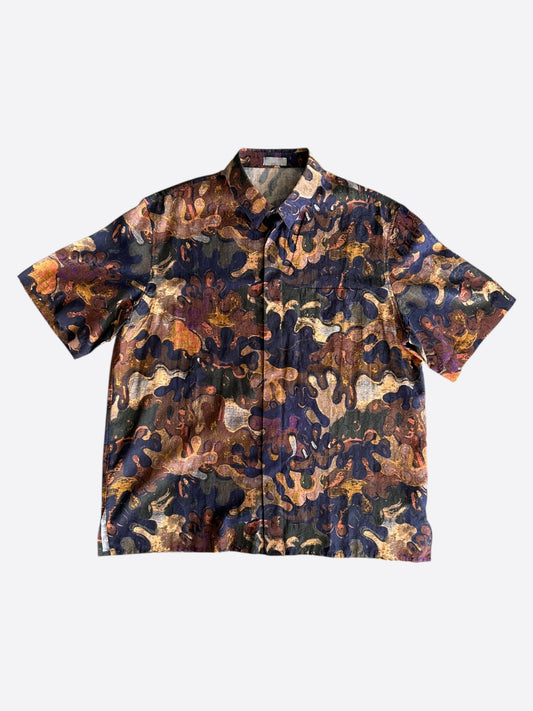 Dior Peter Doig Camouflage Oblique Button Up Shirt