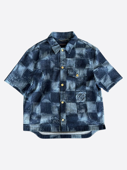 Louis Vuitton Blue Damier Salt Button Up Shirt