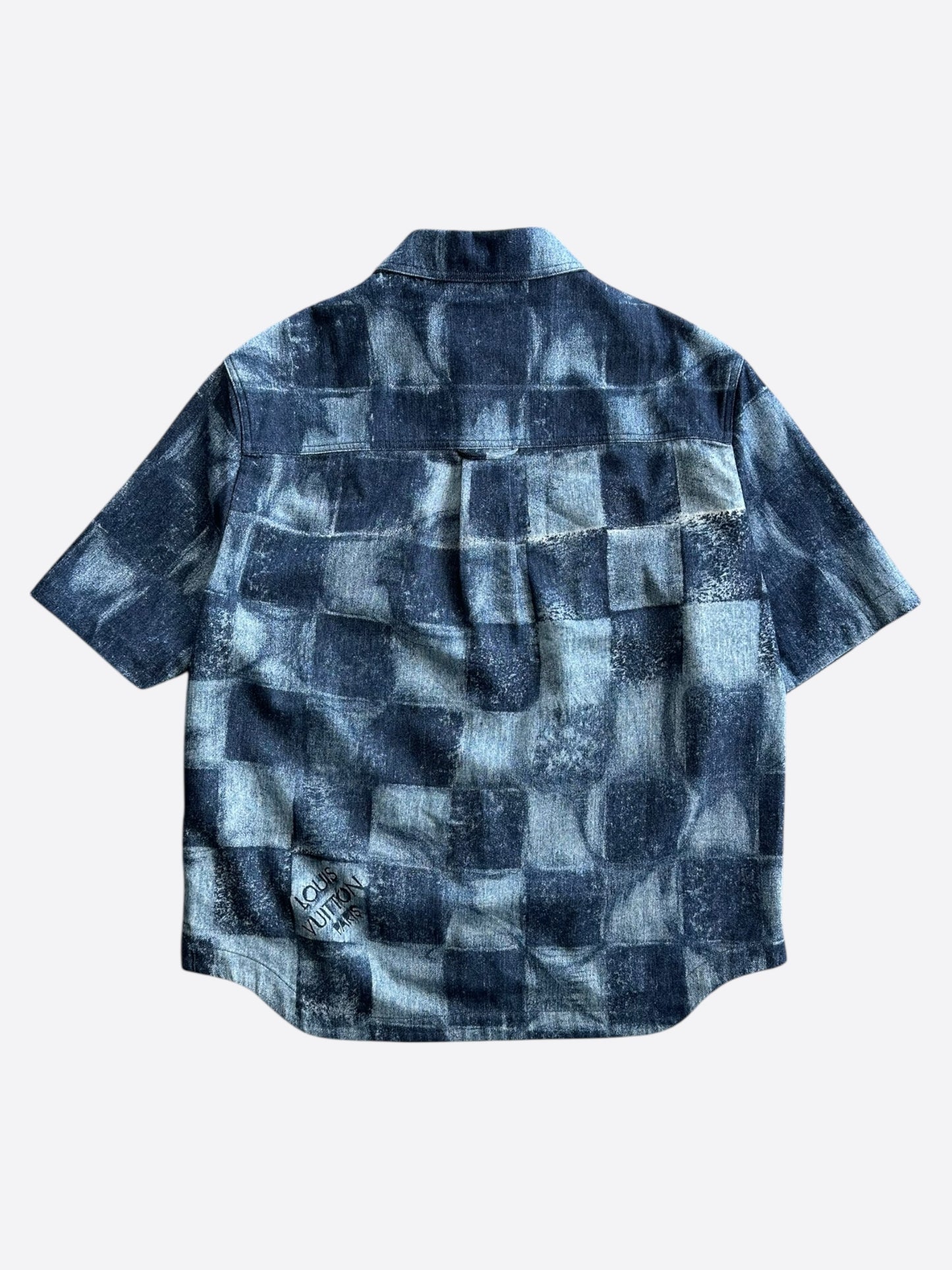 Louis Vuitton Blue Damier Salt Button Up Shirt