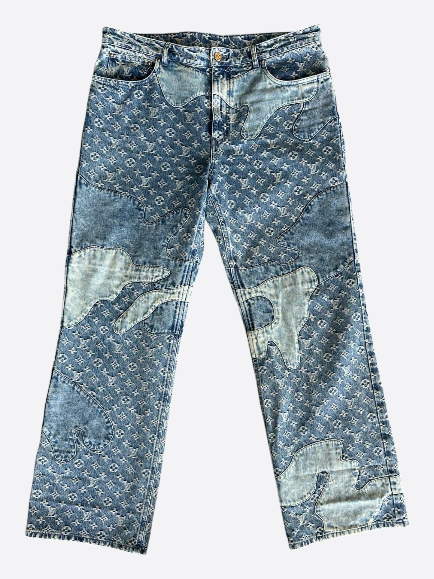 Louis Vuitton Nigo Blue Monogram Baggy Jeans