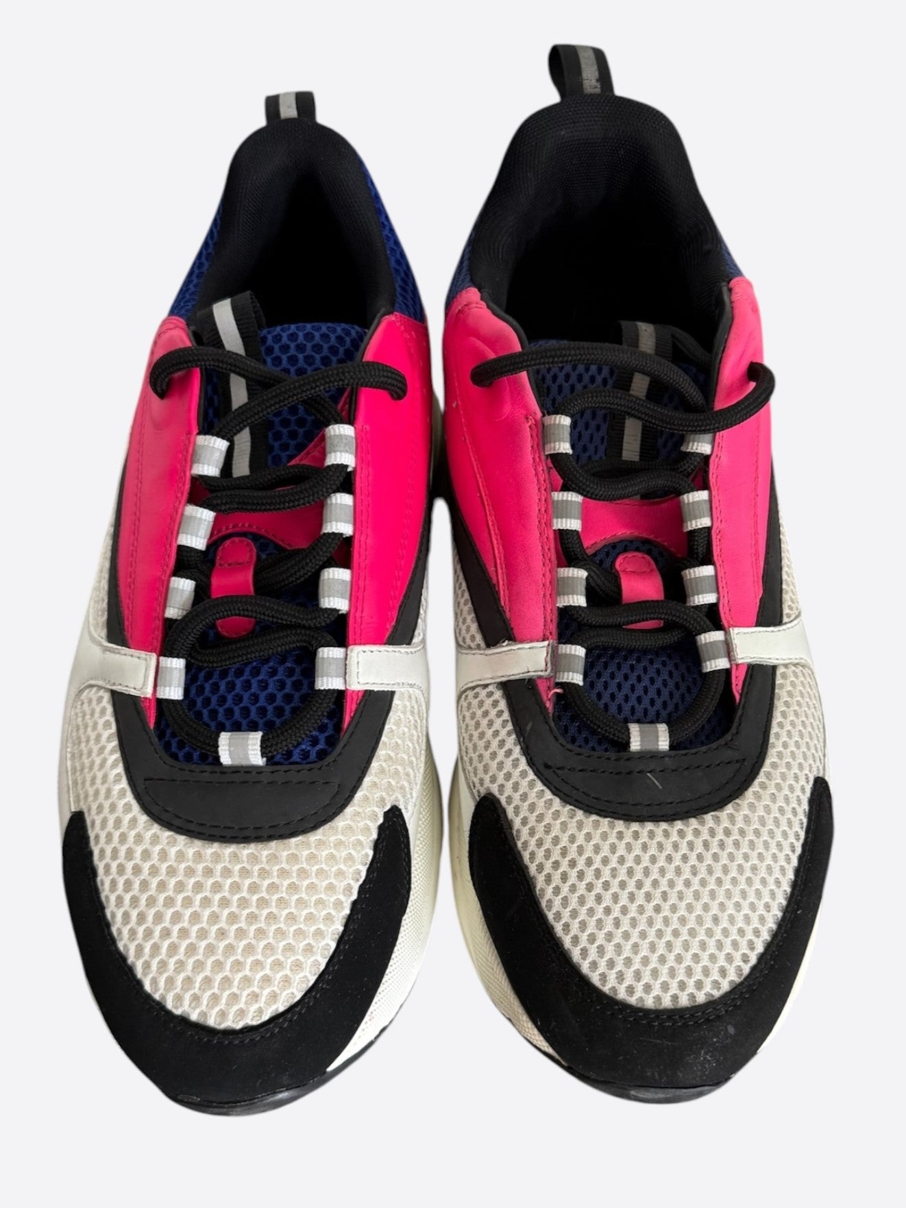 Dior White, Blue & Pink B22 Sneakers