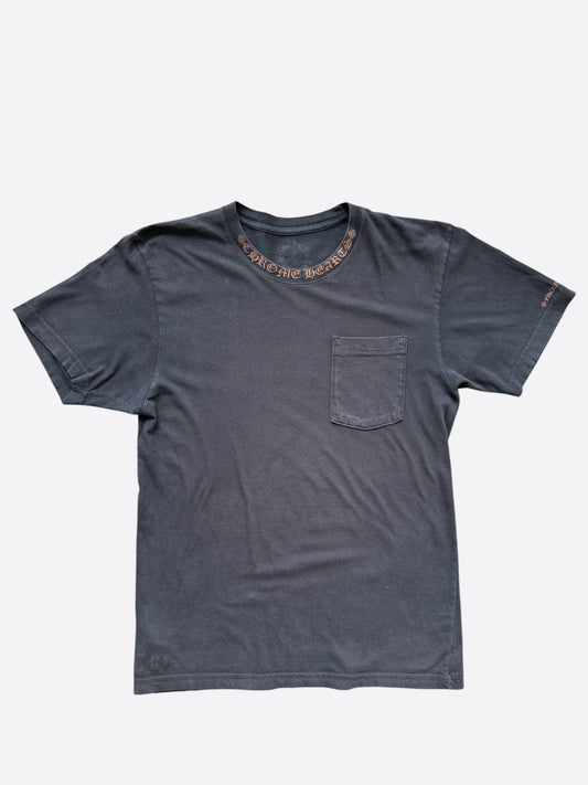 Chrome Hearts Black & Brown Neck Logo T-Shirt