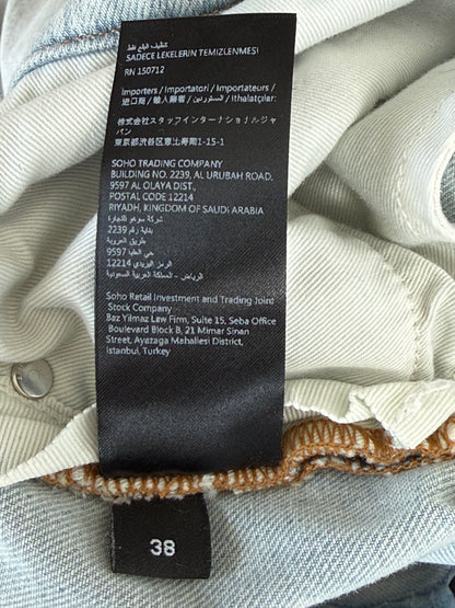 Amiri Light Indigo & Pink Suede Patch MX1 Jeans