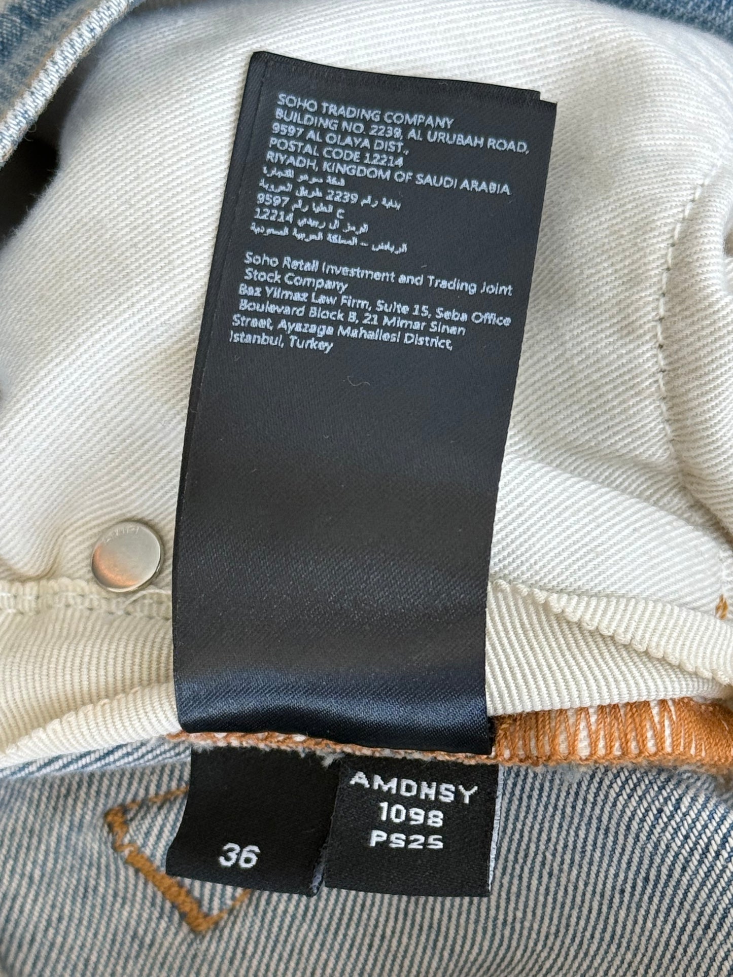 Amiri Clay Indigo & Green Bandana Patch Thrasher Jeans