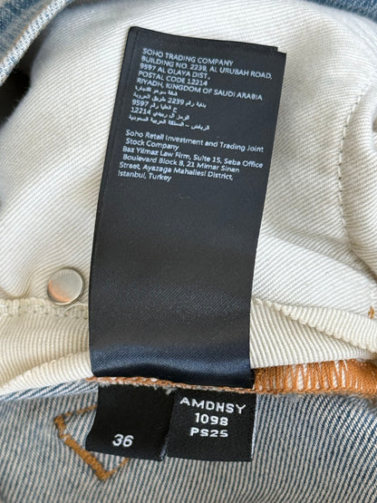 Amiri Clay Indigo & Green Bandana Patch Thrasher Jeans