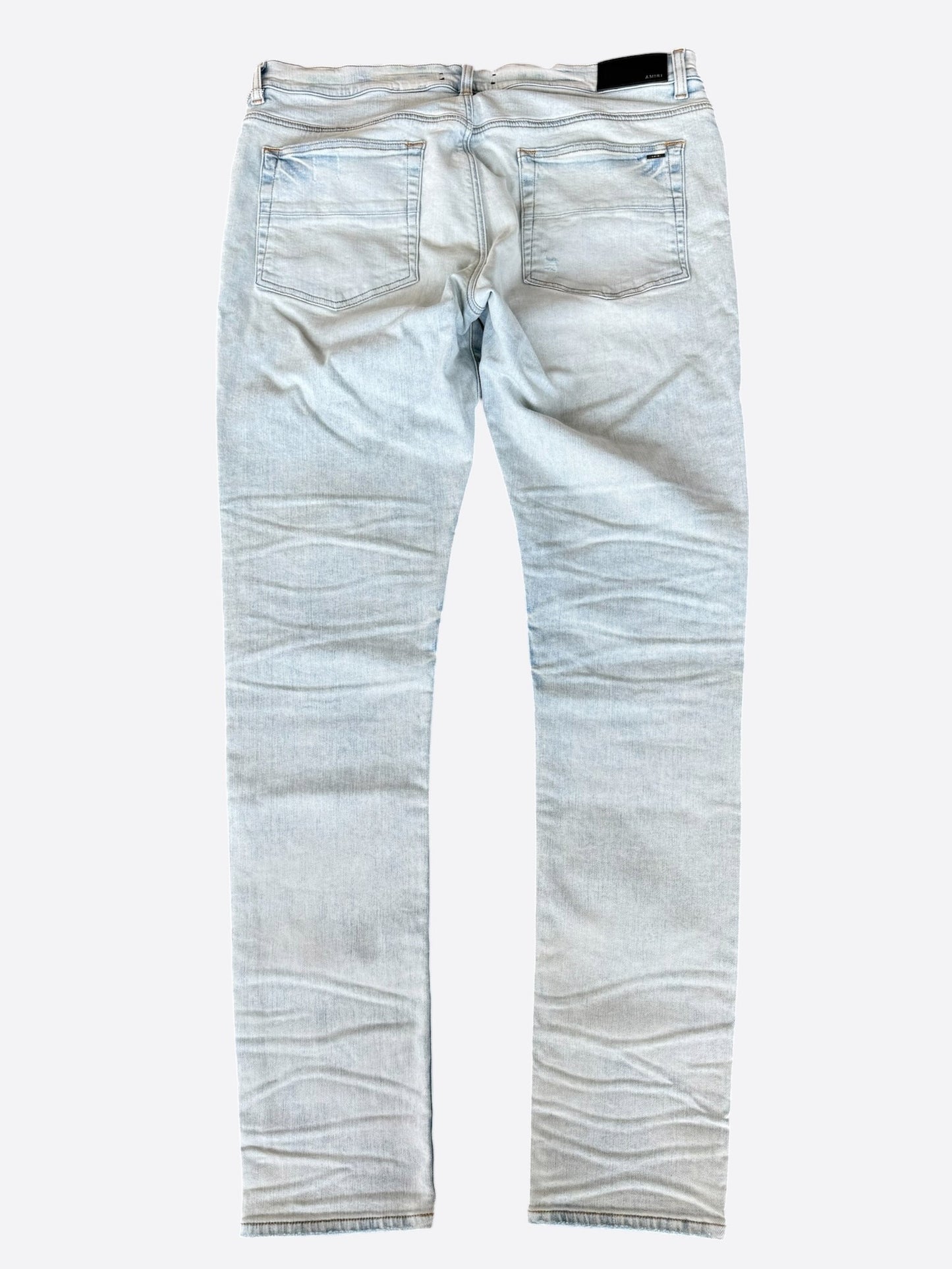 Amiri Light Indigo & Pink Suede Patch MX1 Jeans