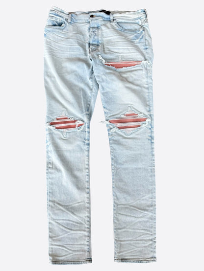 Amiri Light Indigo & Pink Suede Patch MX1 Jeans