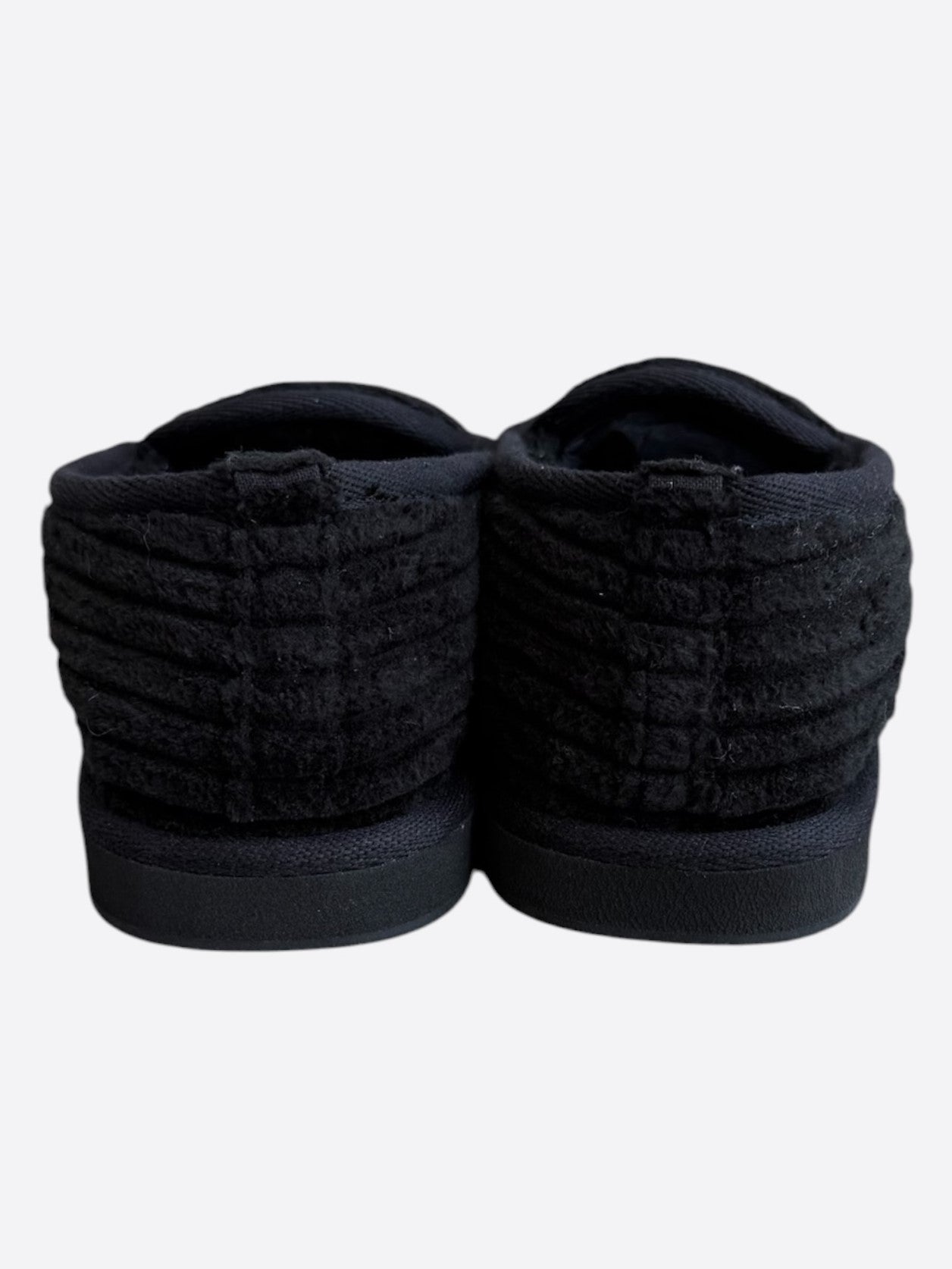 Chrome Hearts Black Corduroy Cross Patch Slippers