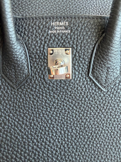 Hermes Black Togo & Palladium Hardware Birkin 25